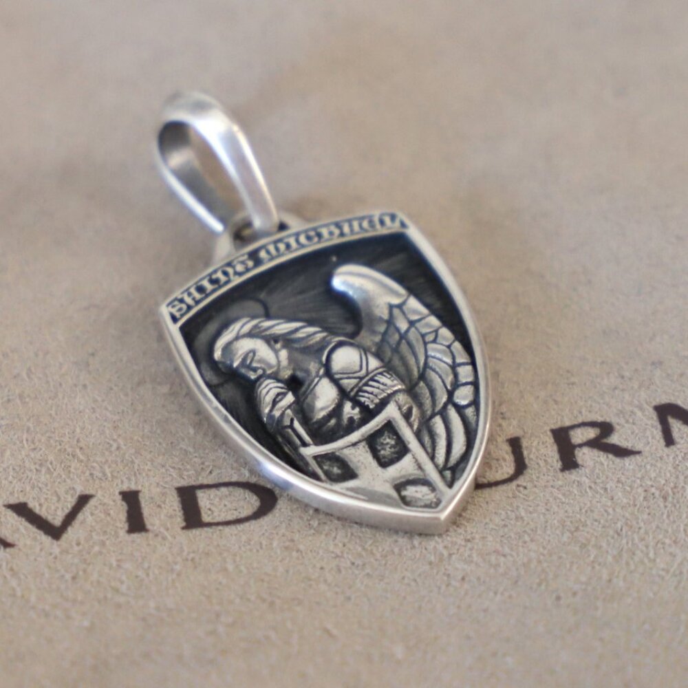 David Yurman Sterling Silver Saint St Michael Amulet Pendant